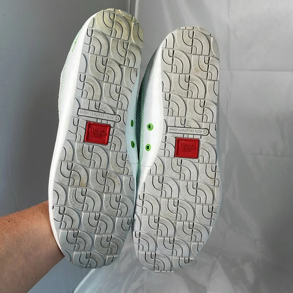 THE NORTH FACE Base Camp Ballet Flats Lime Green Grey White Mesh Perforated 10 - Picture 9 of 14